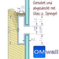OMwall Profil, Aluminium blank, aus 6 Meter Längen