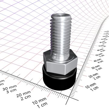 T 20, M10 x 20 mm, Stellfuß mit Gewindeschraube