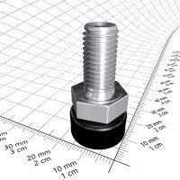 T 20, M10 x 20 mm, Stellfuß mit Gewindeschraube