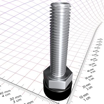 T 20, M10 x 40 mm, Stellfuß mit Gewindeschraube