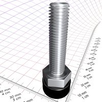 T 20, M10 x 40 mm, Stellfuß mit Gewindeschraube