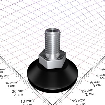K38: M10 x 16 mm, Stellteller mit Gewindeschraube