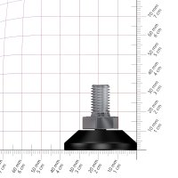 K38: M10 x 16 mm, Stellteller mit Gewindeschraube