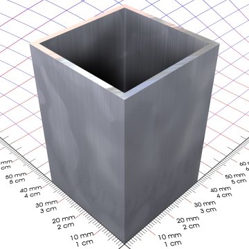 40 x 40 x 2 mm, blank, Alu 4-Kantrohr in Fixl&auml;ngen