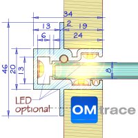 OMtrace Profil A f&uuml;r 8 mm Glas in Fixl&auml;ngen