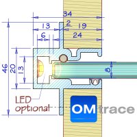 OMtrace Profil A für 8 mm Glas in Fixlängen