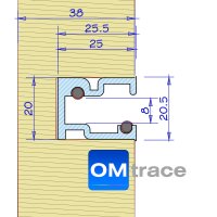 OMtrace Profil B für 8 mm Glas in Fix-Längen