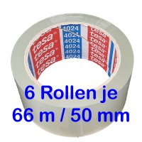 tesapack® 4024 PP 2 x 3 Rollen á 66 m, Klebeband transparent, 50mm