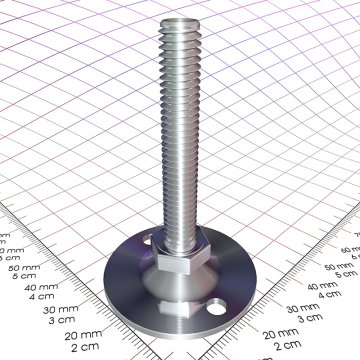 B40: M8 x 50 mm, Stellfuß mit Gewindeschraube