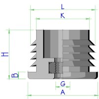 M8, 30 x 30 mm, Rohrbuchse mit Gewinde für Quadratrohr